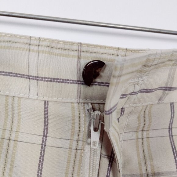 Adidas Men's Athletic Shorts in Cream Size 34 Plaid - Picture 3 of 11